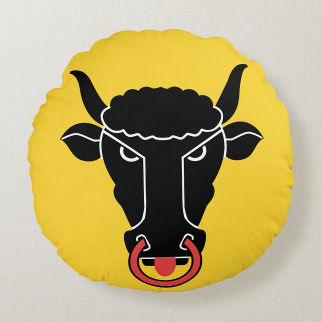 Coussins Ronds Round Throw Pillow with flag of Uri, Switzerland (Devant)