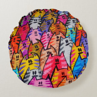 Coussins Ronds RP - 009 - Round Pillow - CATS