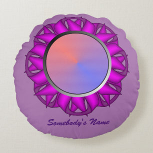 Coussins Ronds Ruban à disque violet par Kenneth Yoncich