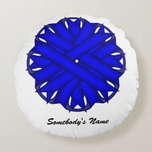 Coussins Ronds Ruban de fleurs bleues par Kenneth Yoncich