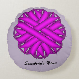 Coussins Ronds Ruban de fleurs violettes par Kenneth Yoncich