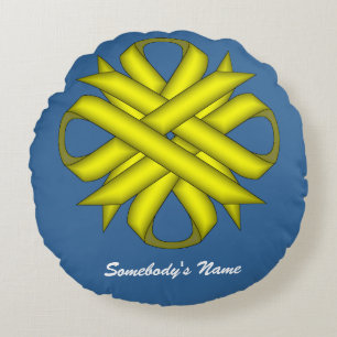 Coussins Ronds Ruban de trèfle jaune par Kenneth Yoncich