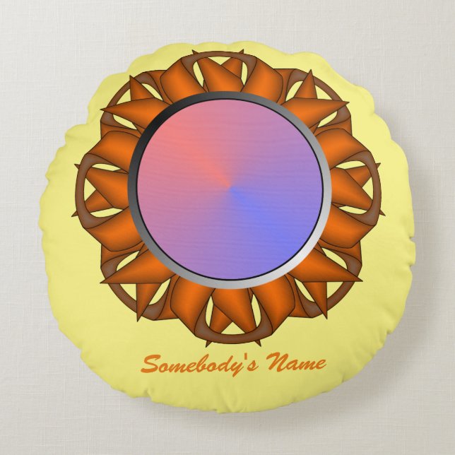 Coussins Ronds Ruban Orange Disk par Kenneth Yoncich (Devant)