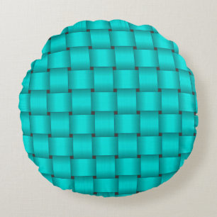 Coussins Ronds Ruban Turquoise