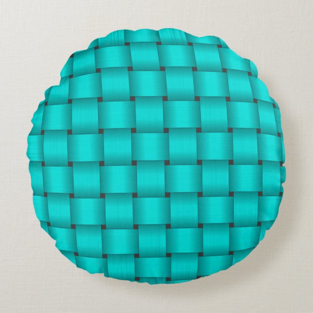 Coussins Ronds Ruban Turquoise (Devant)