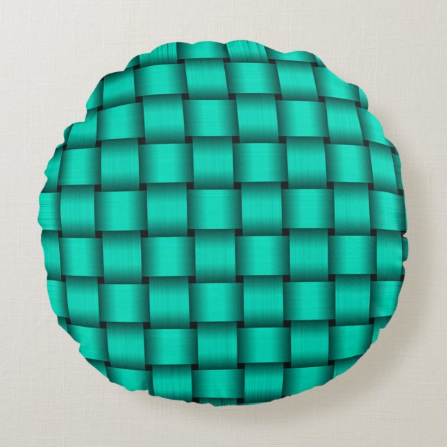 Coussins Ronds Ruban Vert Émeraude (Devant)