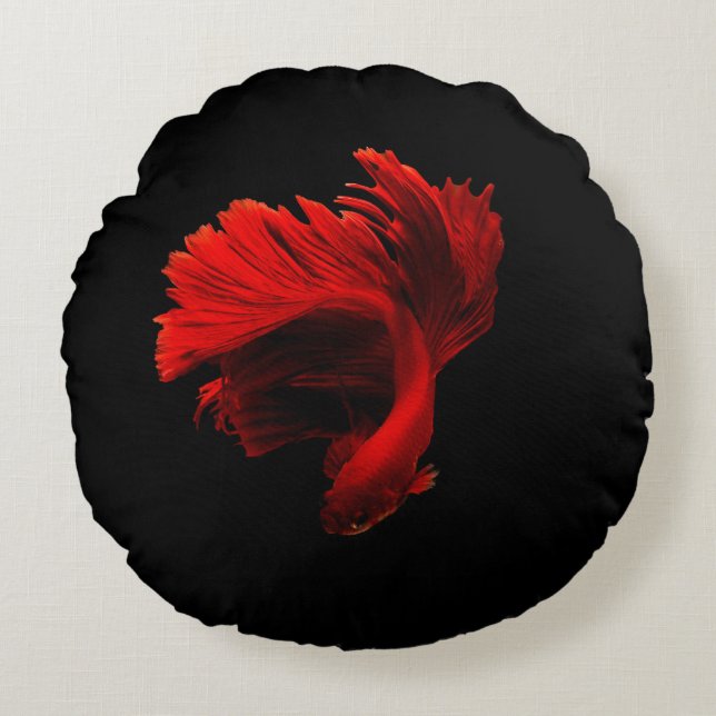 Coussins Ronds Ruby Red Siamese Lutter contre le poisson (Devant)