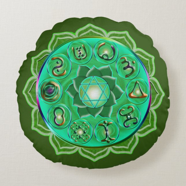 Coussins Ronds Sac fourre-tout Heart Chakra (Devant)