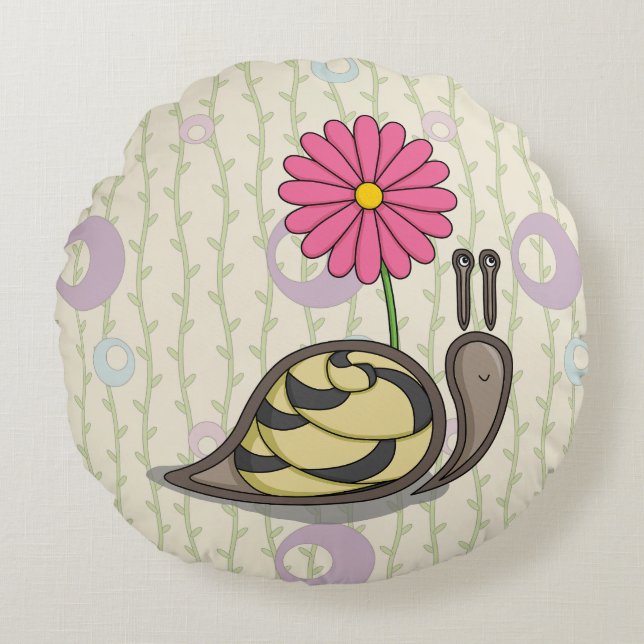 Coussins Ronds Sadie l'oreiller rond escargot (Devant)
