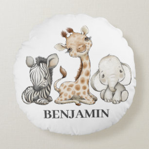 Coussins Ronds Safari Beaux Animaux Enfants