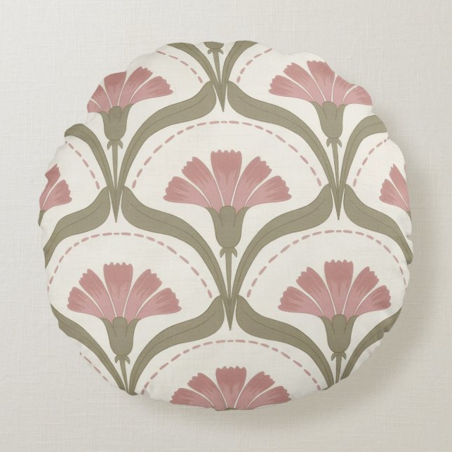 Coussins Ronds Sage and Rose Round Pillow (Devant)