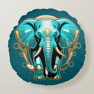 Coussins Ronds Sage en Polyester brossé d'éléphant
