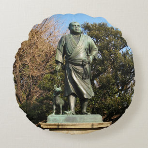 Coussins Ronds Saigo Takamori (Le Dernier Samurai) & Statue du Ch