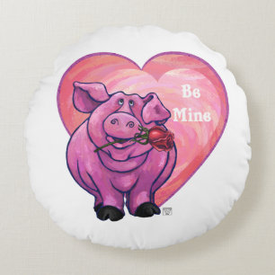 Coussins Ronds Saint Valentin au cochon
