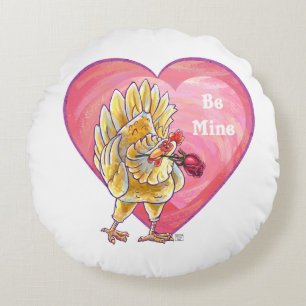 Coussins Ronds Saint-Valentin au poulet