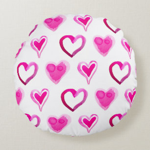 Coussins Ronds Saint Valentin, coeur doux