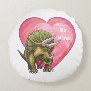 Coussins Ronds Saint-Valentin de Triceratops