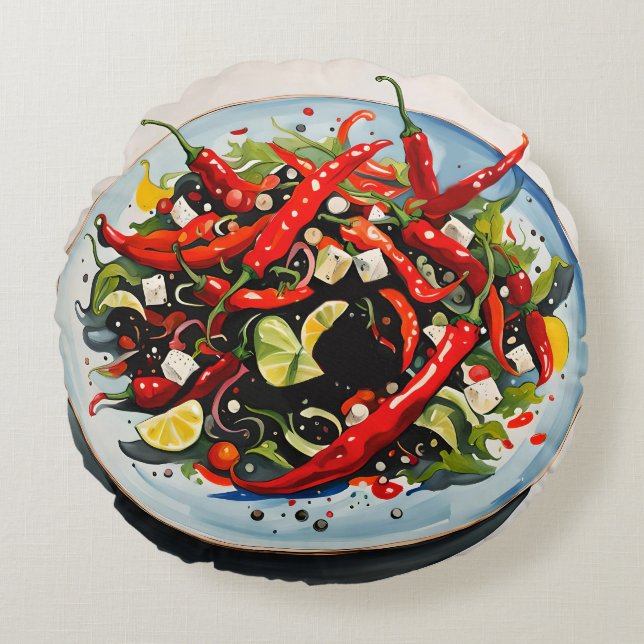 Coussins Ronds Salade de Poivrons Chauds  (Devant)