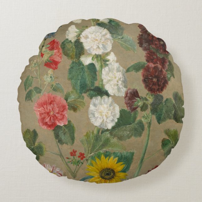 Coussins Ronds Sans titre (fleurs) (huile à bord) (Devant)