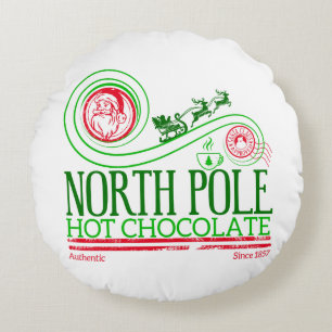 Coussins Ronds Santa Clause Pôle Nord Chocolat chaud