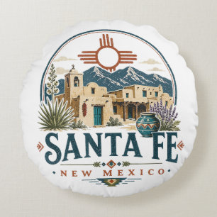Coussins Ronds Santa Fe Nouveau-Mexique Architecture Adobe Sud-Ou