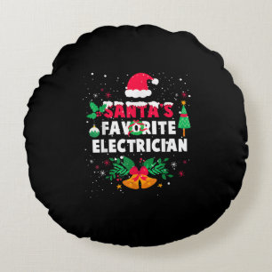 Coussins Ronds Santas Electricien favori Noël Noël Noël Cadeau