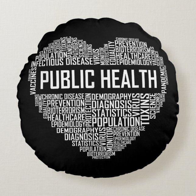 Coussins Ronds Santé publique Cadeaux cardiaques Travailleur de s (Devant)