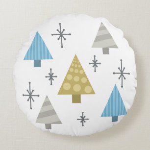 Coussins Ronds Sapins de Noël Rétro des Années 50