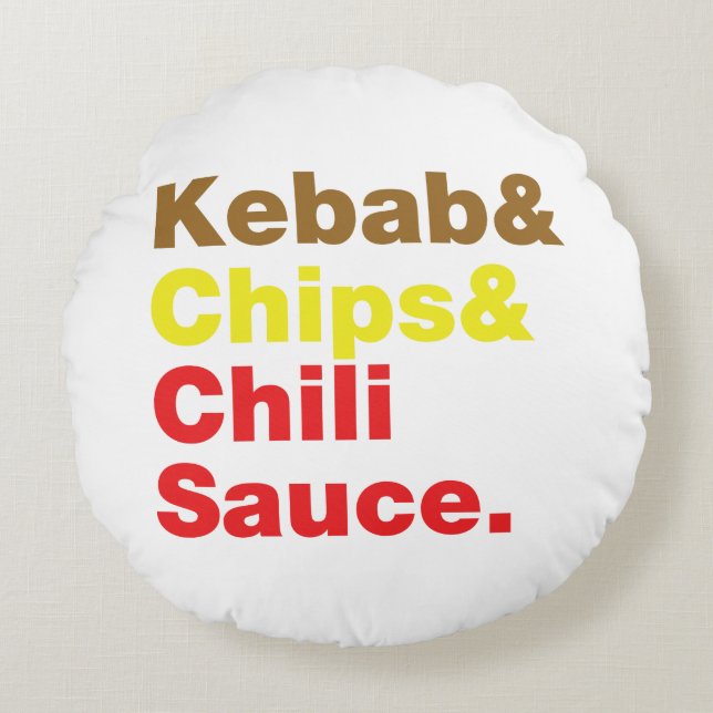 Coussins Ronds Sauce Kebab & Chips & Chili. (Devant)