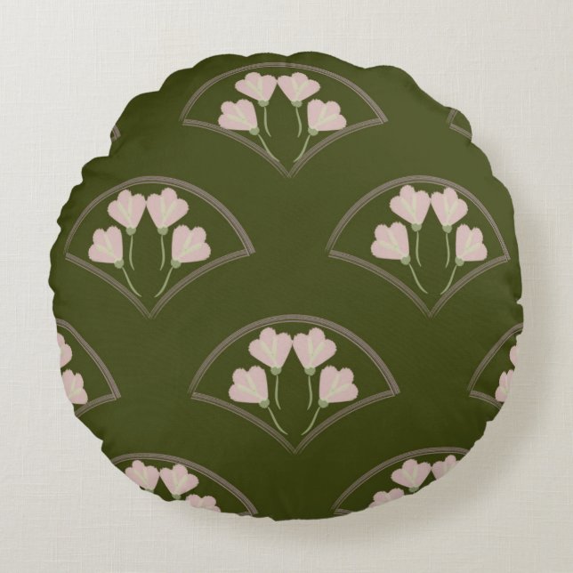 Coussins Ronds "Scallop Garden" (Devant)