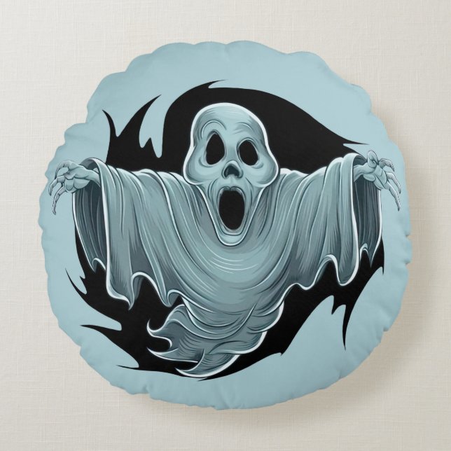 Coussins Ronds Scary Haunting Ghost (Devant)