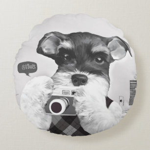 Coussins Ronds Schnauzer avec caméra