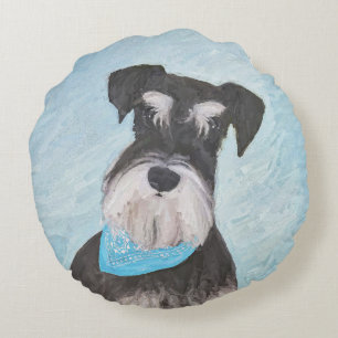 Coussins Ronds Schnauzer (Miniature) Peinture - Joli chien origin