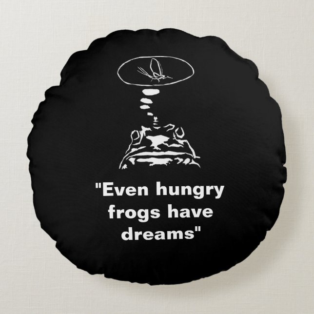 Coussins Ronds Sci-Fi smart animaux "Hungry Frog Dreams" (Devant)