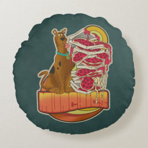 Coussins Ronds Scooby-Doo   Pile de Pizza "Munchies" Graphique