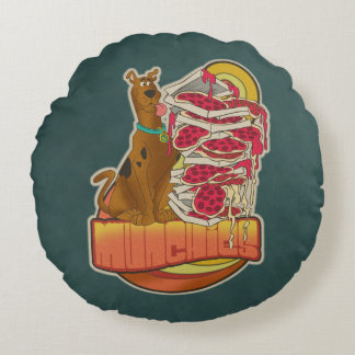 Coussins Ronds Scooby-Doo | Pile de Pizza "Munchies" Graphique