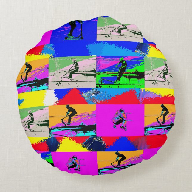 Coussins Ronds Scoot - Stunt Scooter Rider (Dos)