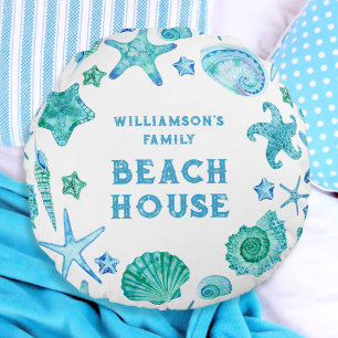 Coussins Ronds Sea Shells et Starfish Family Beach House