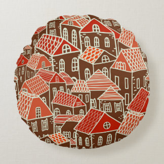 Coussins Ronds Seamless city pattern in