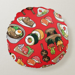 Coussins Ronds seamless Japanese food pattern
