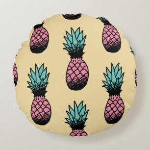 Coussins Ronds Seamless pattern of cute hand drawn pineapple