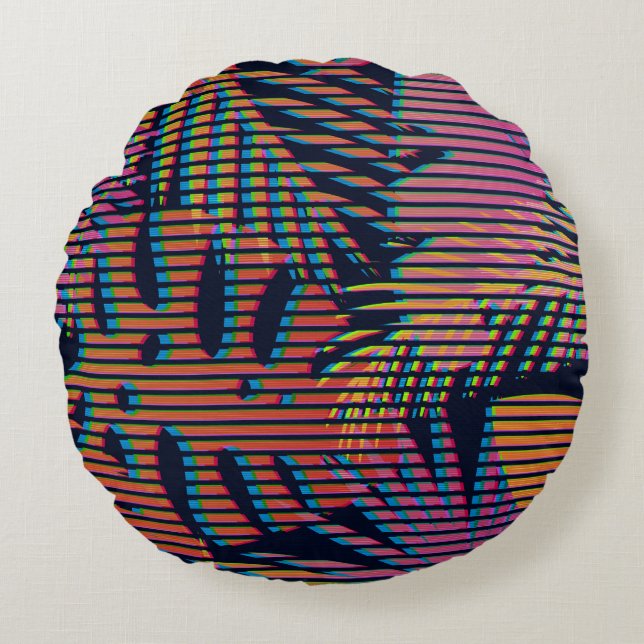 Coussins Ronds Seamless tropical pattern with tropical plants. Ha (Devant)