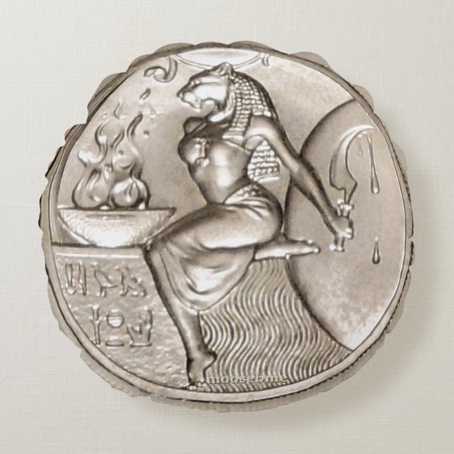 Coussins Ronds Sekhmet Deux Once Solid .999 Argent  (Devant)