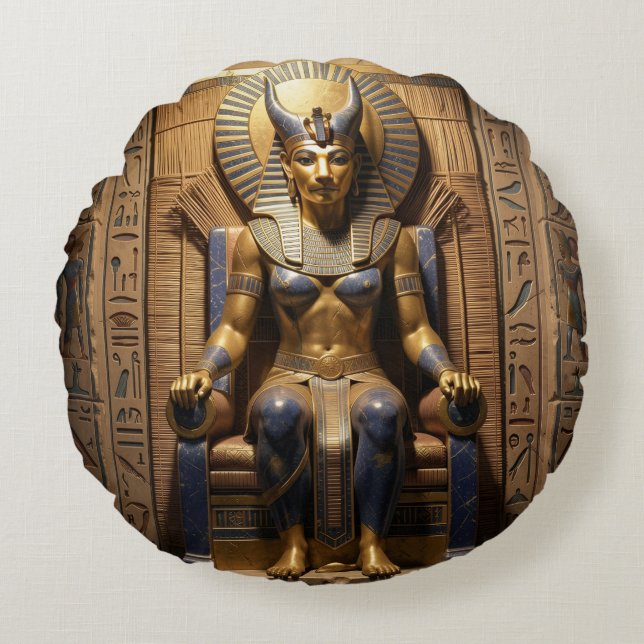 Coussins Ronds Sekhmet – Lion-Headed War Goddess (Devant)