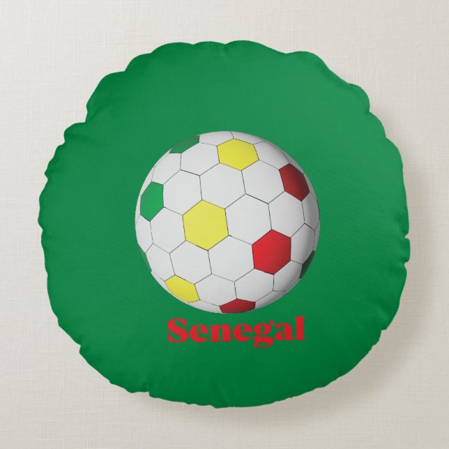 Coussins Ronds Senegal Soccer (Devant)