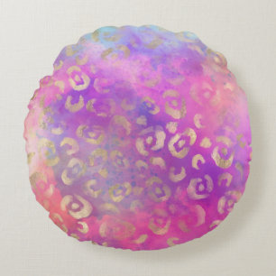 Coussins Ronds Série de design Leopard Paint 11