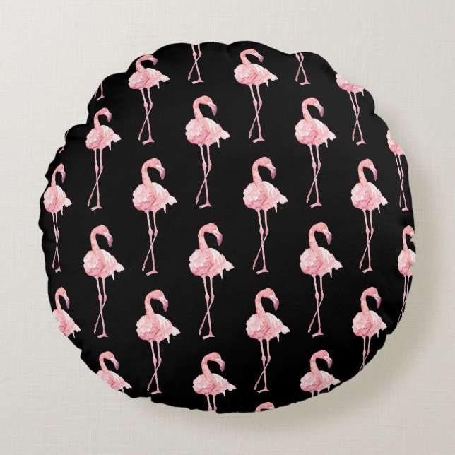 Coussins Ronds Série Flamant Tendre Design 2  (Devant)