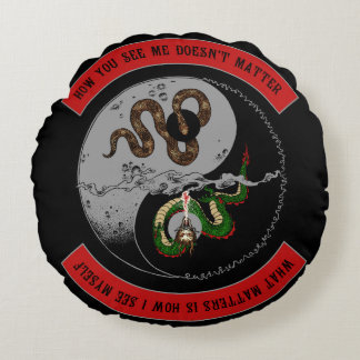 Coussins Ronds Serpent/dragon Ying/coussin rond symbole de Yang