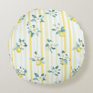 Coussins Ronds Shabby Chic Lemon Floral Series Design #12