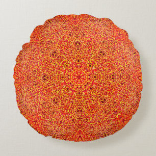 Coussins Ronds Shades of Orange Mandala